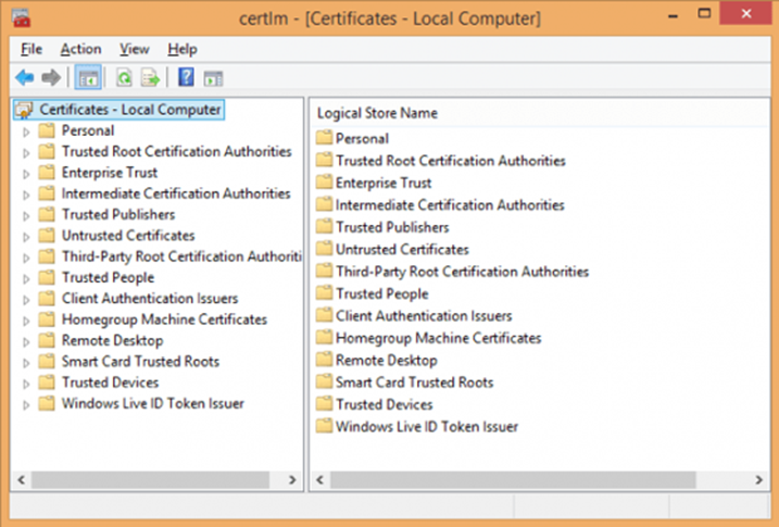 The certlm.msc common d window showing that you can check details on all SSL certificates on the local computer.
